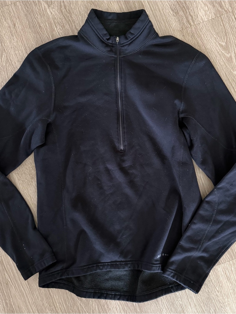 REI Black polartec 1/2 zip fleece lined pullover L